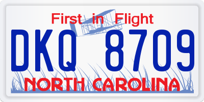 NC license plate DKQ8709