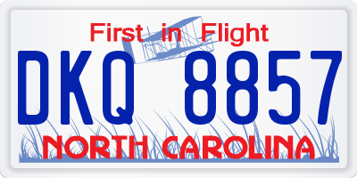 NC license plate DKQ8857