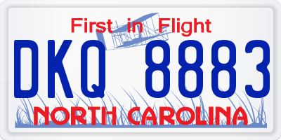 NC license plate DKQ8883