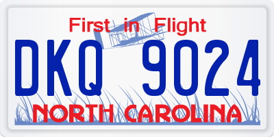 NC license plate DKQ9024