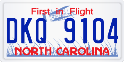 NC license plate DKQ9104