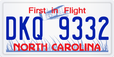 NC license plate DKQ9332