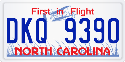 NC license plate DKQ9390