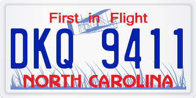 NC license plate DKQ9411