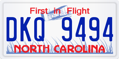 NC license plate DKQ9494