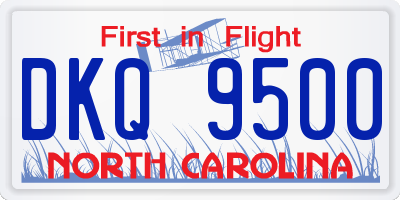 NC license plate DKQ9500