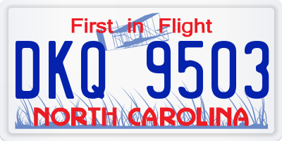 NC license plate DKQ9503