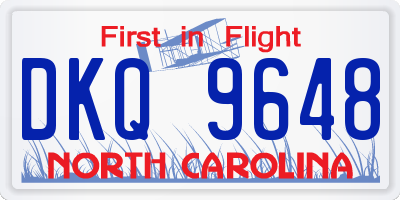 NC license plate DKQ9648