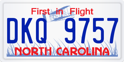 NC license plate DKQ9757