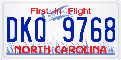 NC license plate DKQ9768