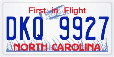 NC license plate DKQ9927