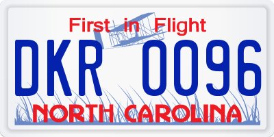 NC license plate DKR0096