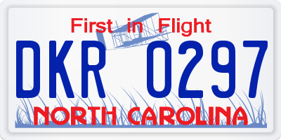 NC license plate DKR0297