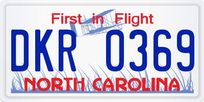 NC license plate DKR0369