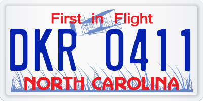 NC license plate DKR0411