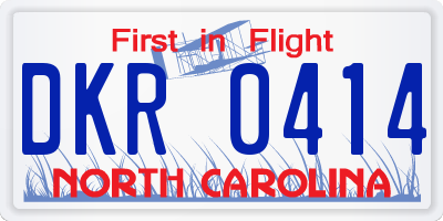 NC license plate DKR0414