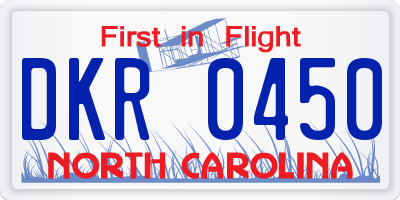NC license plate DKR0450