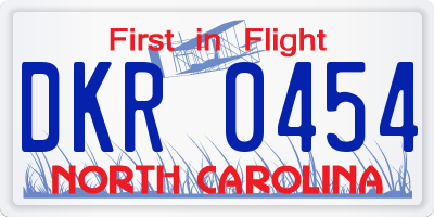 NC license plate DKR0454