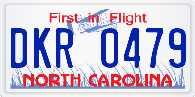 NC license plate DKR0479