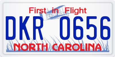 NC license plate DKR0656