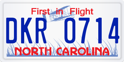 NC license plate DKR0714