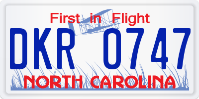NC license plate DKR0747