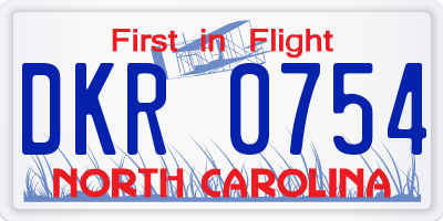 NC license plate DKR0754