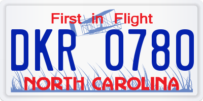 NC license plate DKR0780