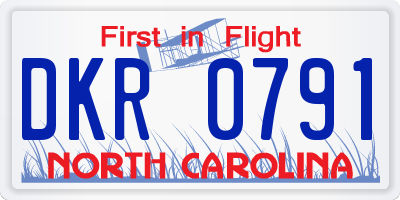 NC license plate DKR0791