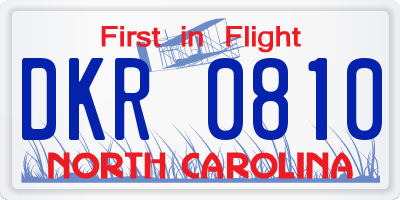 NC license plate DKR0810