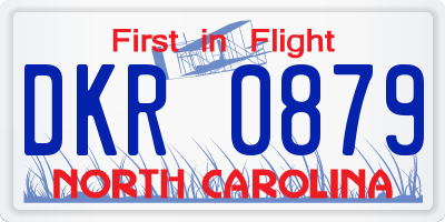 NC license plate DKR0879