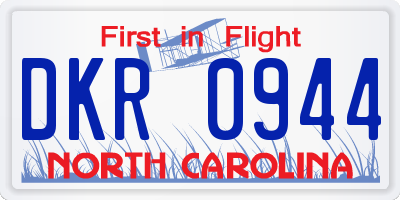 NC license plate DKR0944