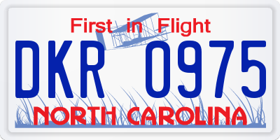 NC license plate DKR0975