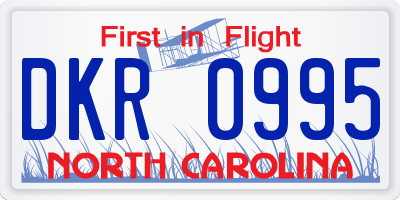 NC license plate DKR0995