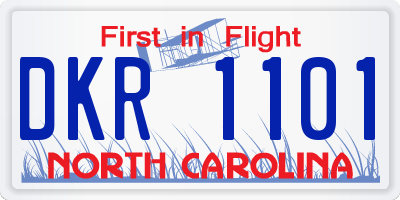 NC license plate DKR1101