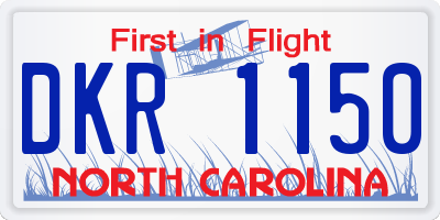 NC license plate DKR1150