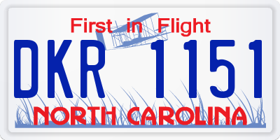 NC license plate DKR1151