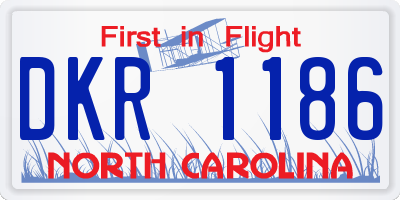 NC license plate DKR1186