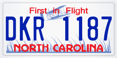NC license plate DKR1187