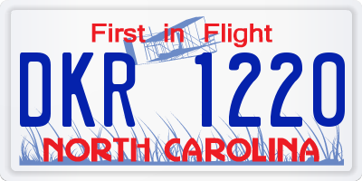NC license plate DKR1220