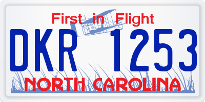 NC license plate DKR1253