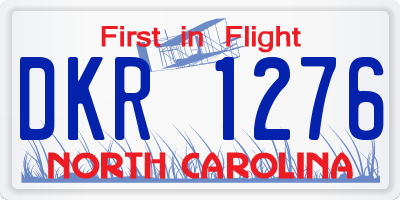 NC license plate DKR1276