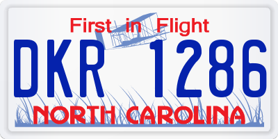 NC license plate DKR1286