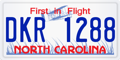 NC license plate DKR1288