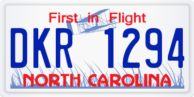NC license plate DKR1294