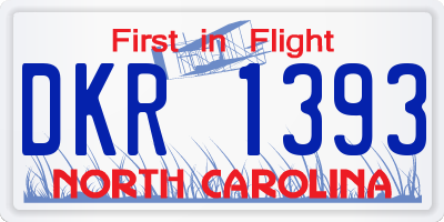NC license plate DKR1393