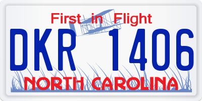 NC license plate DKR1406
