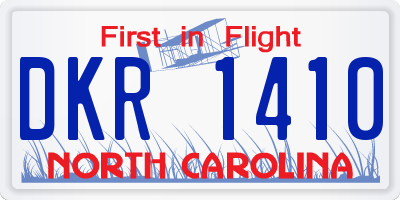 NC license plate DKR1410