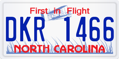 NC license plate DKR1466