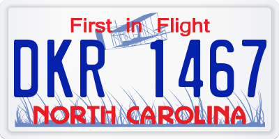 NC license plate DKR1467